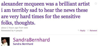 Illustration for article titled Celebs Mourn Alexander McQueen On Twitter